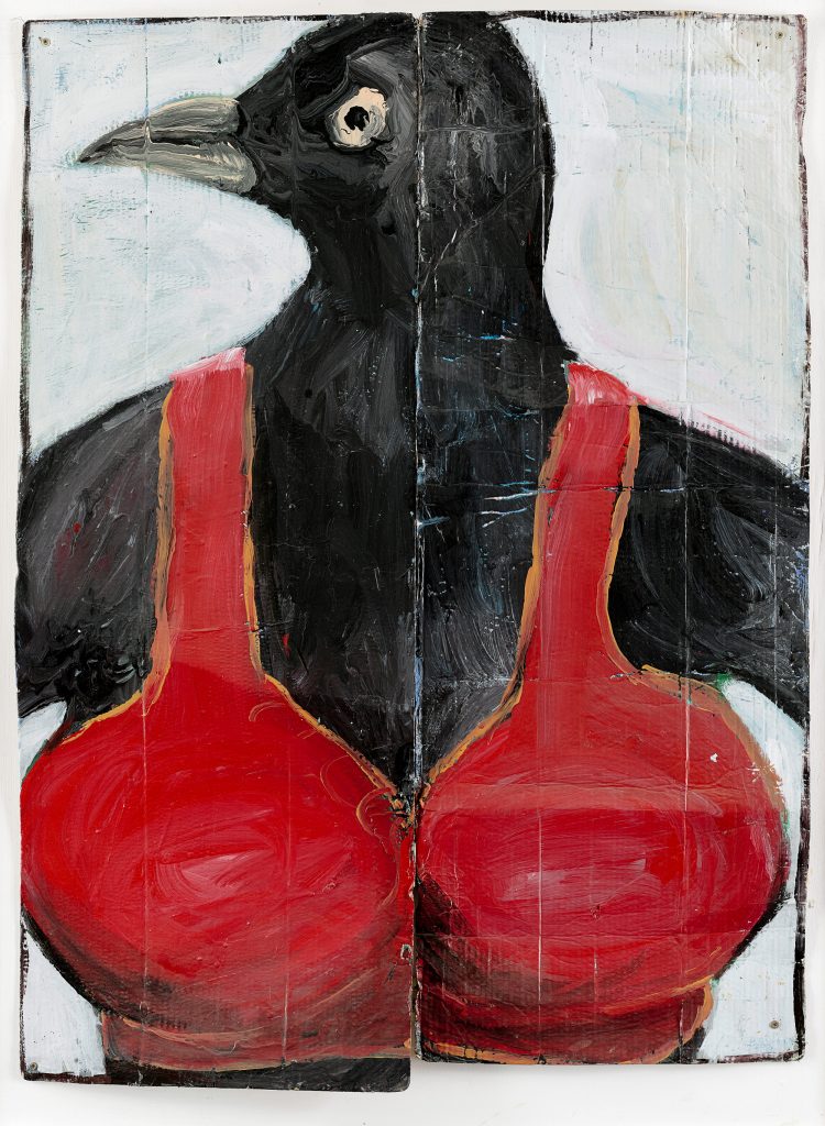 Peter Bosshart, Die kenn ich doch, 1999, Öl/Lw, 20 x 90 cm
