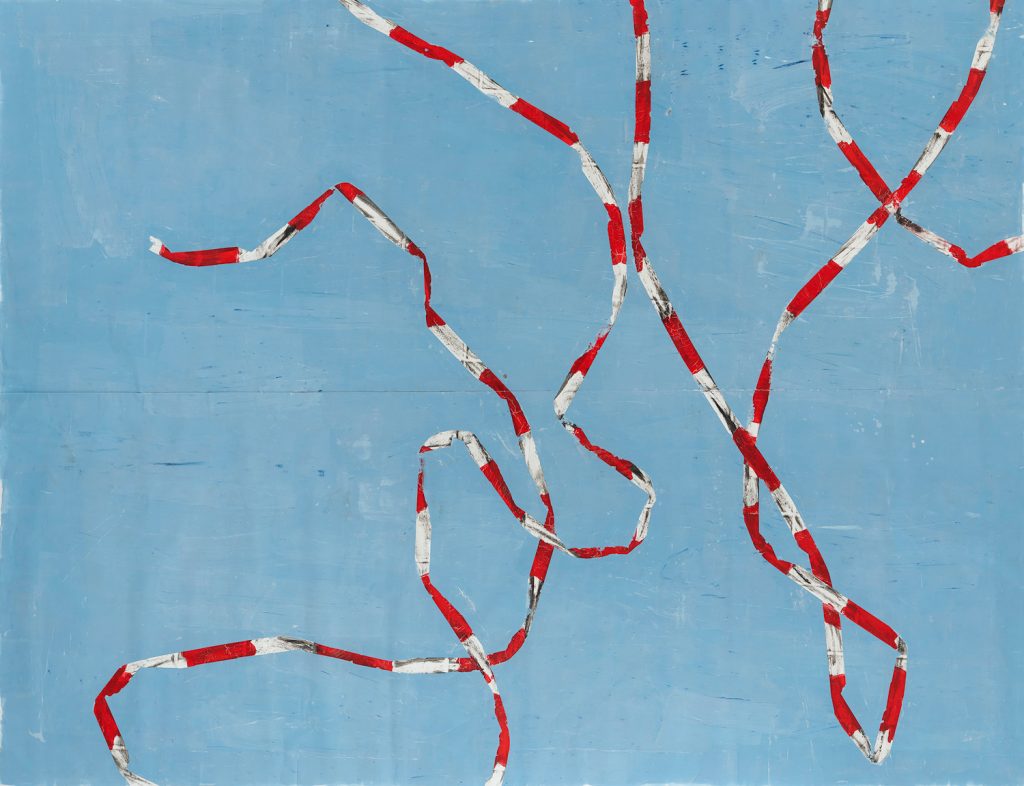 Peter Bosshart, Flatterband, 2020, Acryl auf Folie, 253 x 330 cm